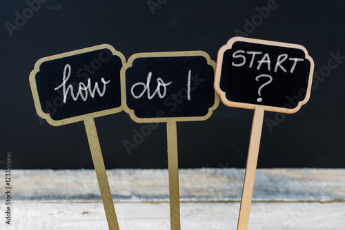 Obraz na płótnie Business message HOW DO I START ? w salonie