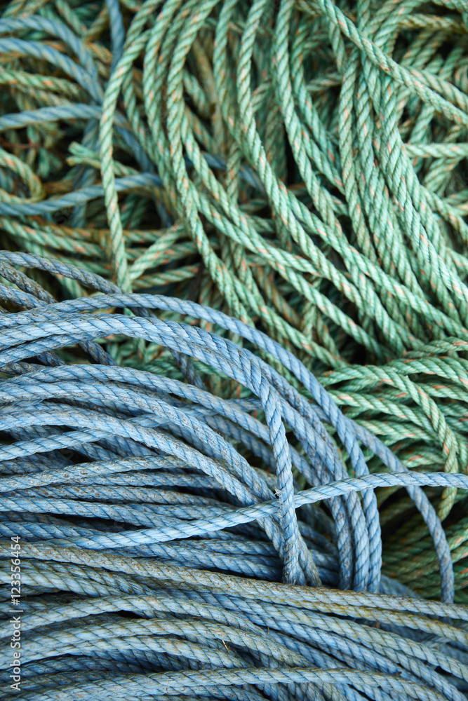 A full page of green and blue rope background texture