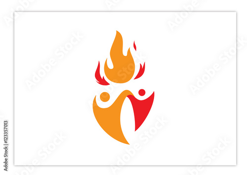 Human, unity. fire, team work, team