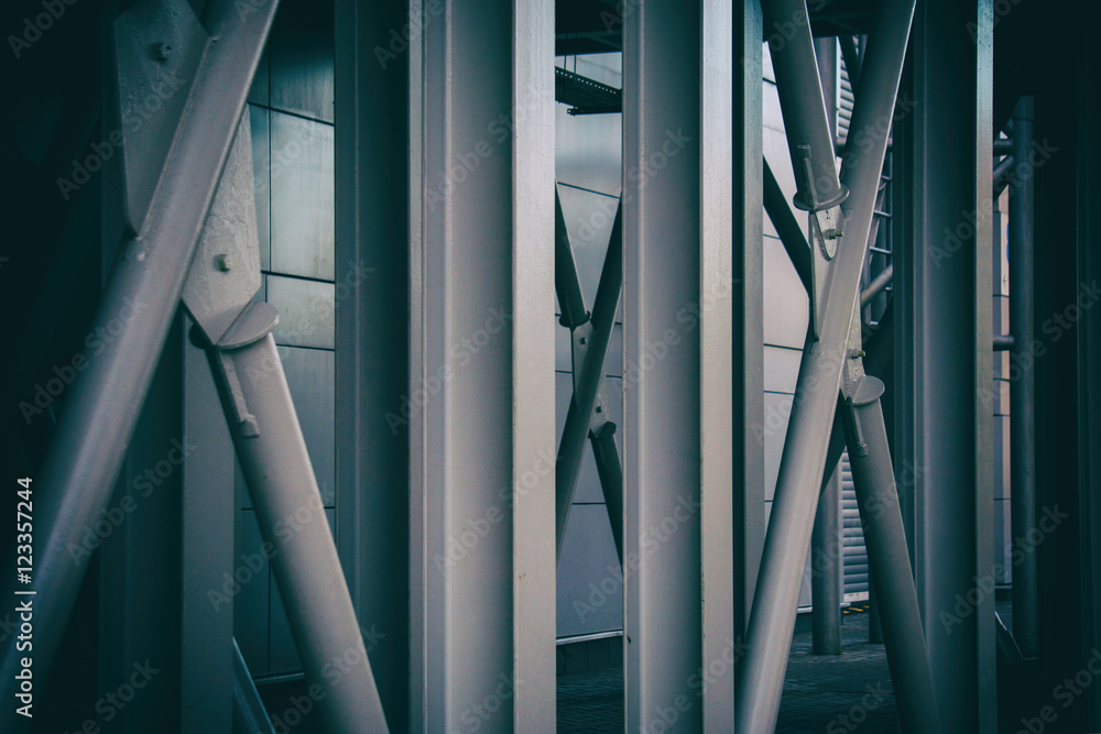 Obraz premium metal structure, glass structure, gray background