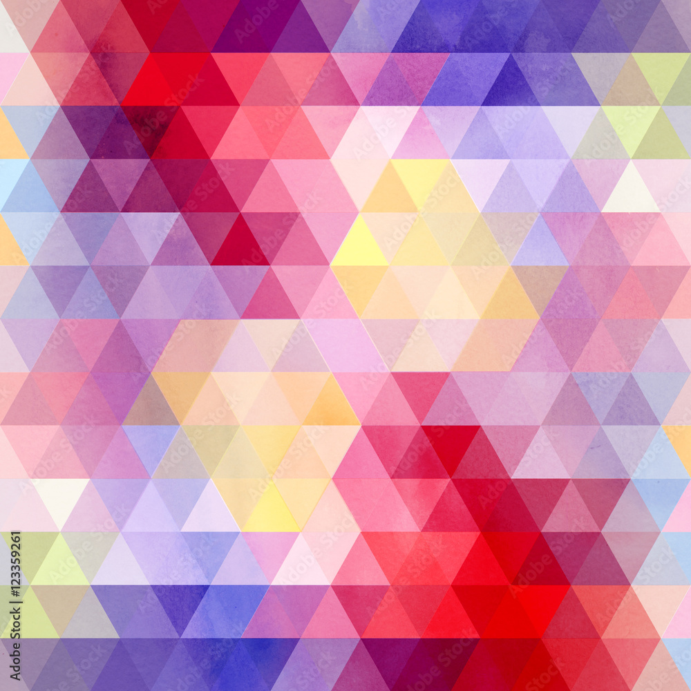 Watercolor geometric background with triangles
