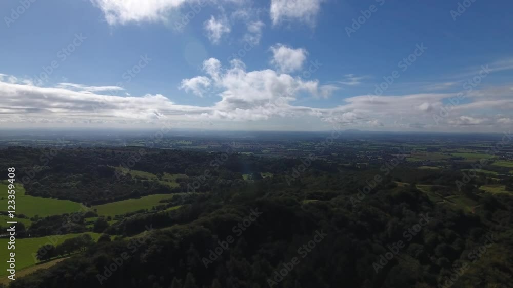 Aerial view of the Clent Hills in Worcestershire. Aerial view of the Clent Hills in Worcestershire.