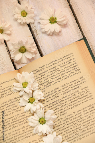 Book and flowers