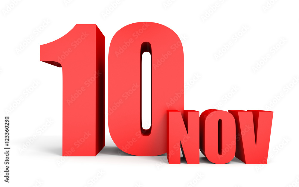 November 10. Text on white background. November 10. Text on white background.