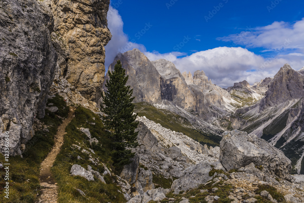 hiking path in the Dolomites