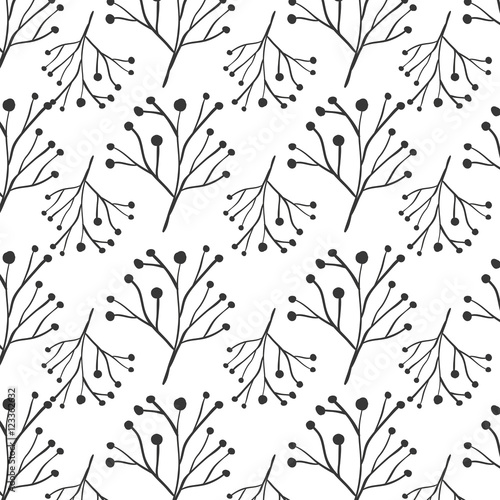 pattern ramifications tree with stem and branches vector illustration