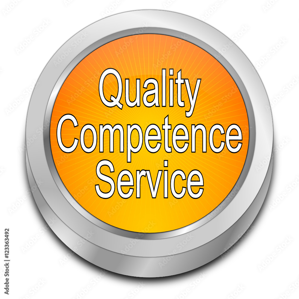 Quality Competence Service Button - 3D illustration Quality Competence Service Button - 3D illustration