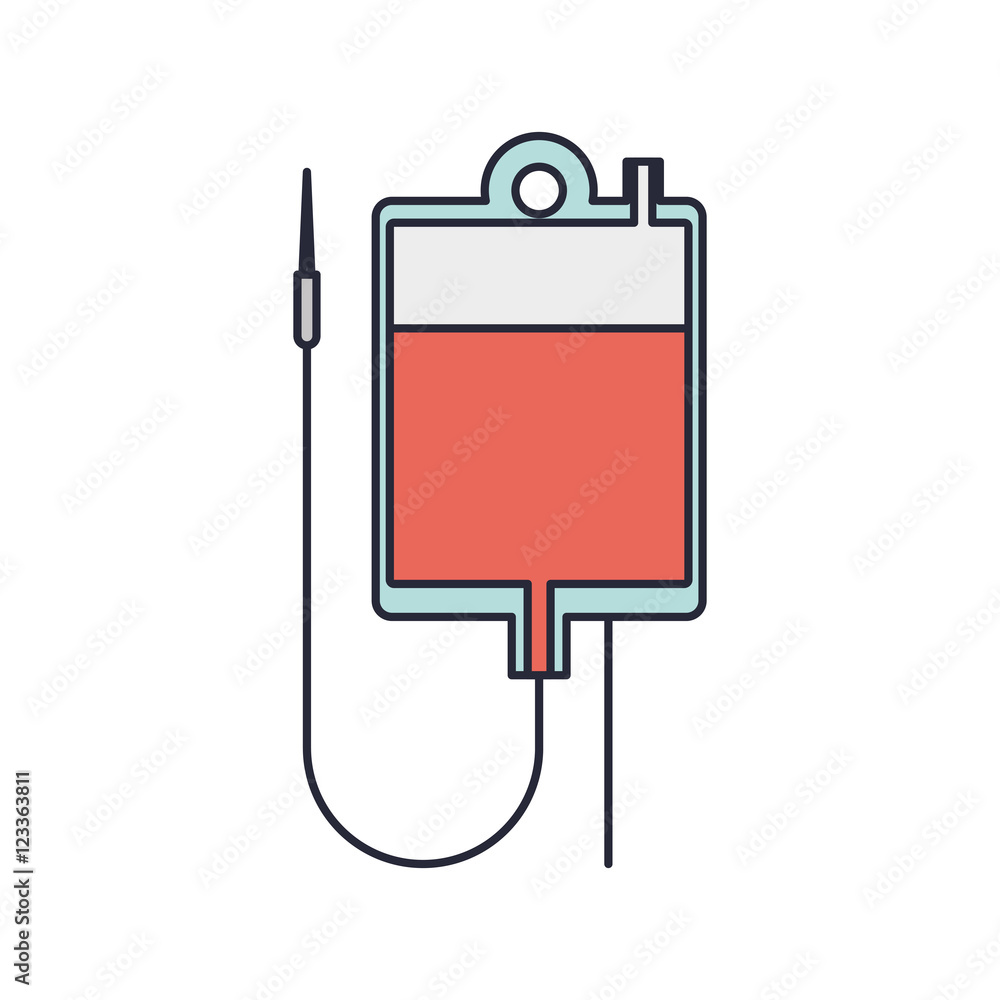 Fototapeta premium hanging bag for blood donation vector illustration