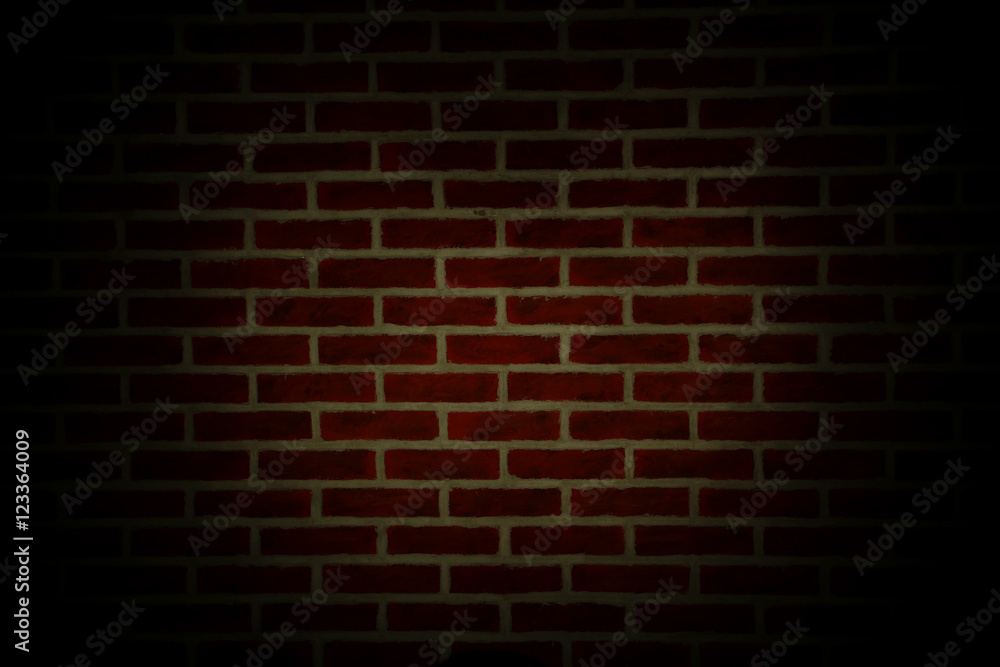 Background of red brick wall, close up
