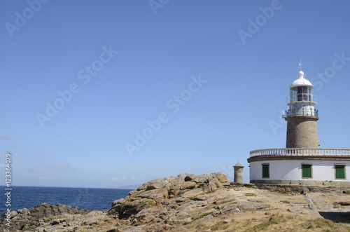 Lighthouse in the Galician coast in Corrubedo, Spain.