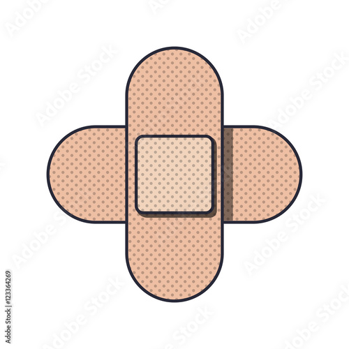 Two crossed adhesive bandages vector illustration