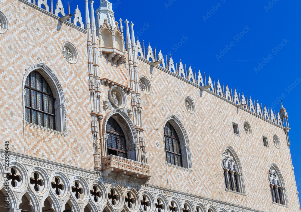 Venice Facades. Ducal Palace, sunny summer day