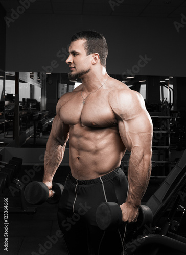 Muscular athletic bodybuilder