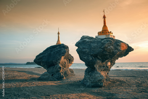 Two twin pagodas, Burma photo