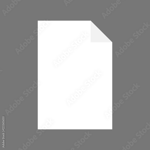 White Blank Paper Page Sheet with Corner Curl