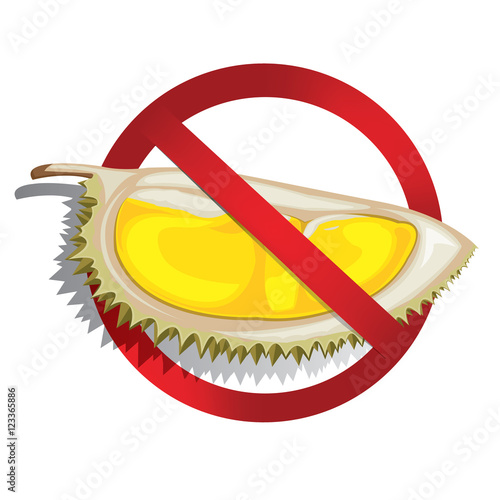 Durian fresh. Vector illustration. illustration of no durian sign