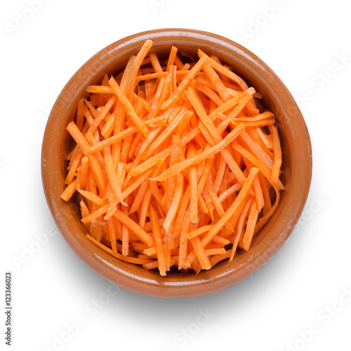Grated Carrot in Bowl