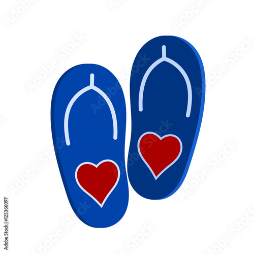 Vector illustration of a pair of blue slap a red heart. Symbol o
