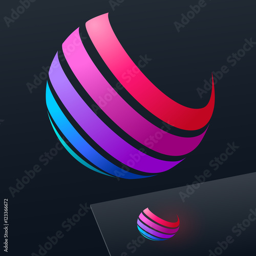Vector colorful sign. Logo for Business, Technology, Corporation.