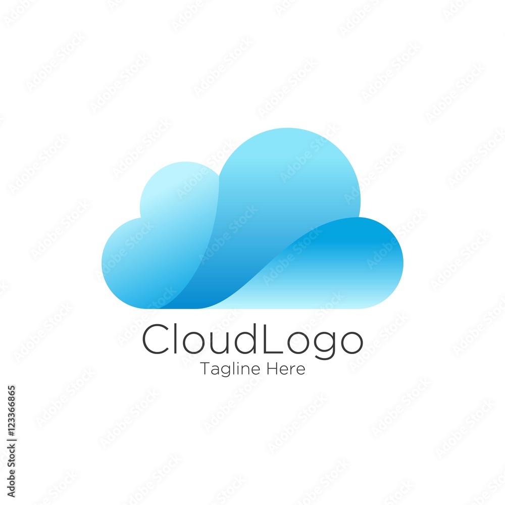 Cloud Stylish Logo Icon Concept Set Cloud Stylish Logo Icon Concept Set