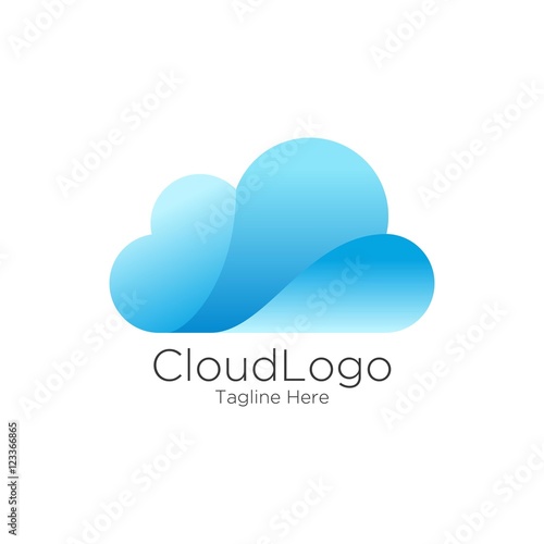 Cloud Stylish Logo Icon Concept Set