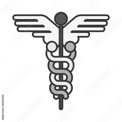 silhouette Health symbol with Serpent entwined vector illustration