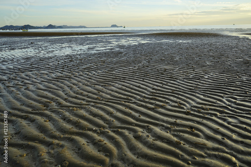 Sunset sand on the Beach.