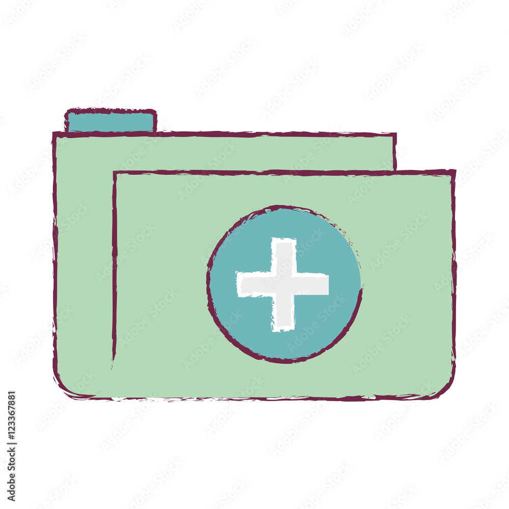 Obraz premium folder medical blurred with shape croos vector illustration