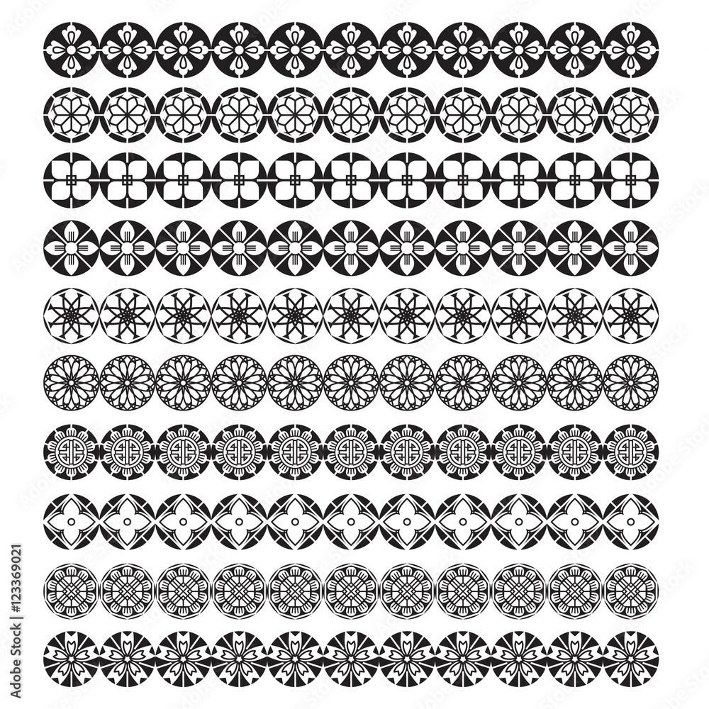 flower pattern brush, vector set flower pattern brush, vector set