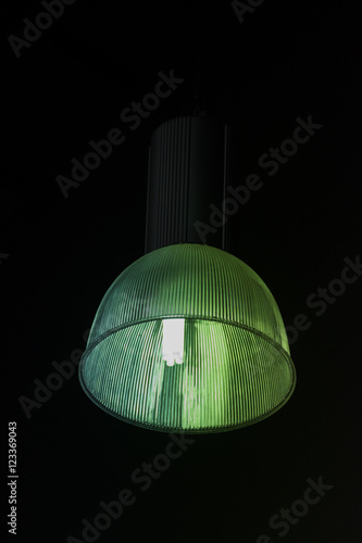 Pendant lamp inside an old factory