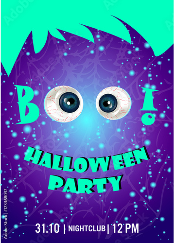 Halloween party poster.Halloween flyer,Vector illustration.trick or treat