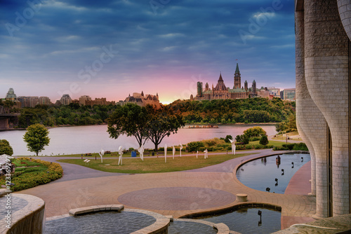 View of the Parliament of Ottawa from the other side of the Ottawa River. photo