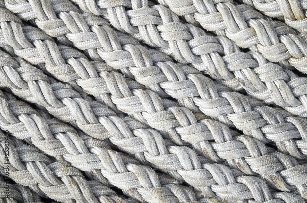 Old white ropes closeup Stock Photo | Adobe Stock