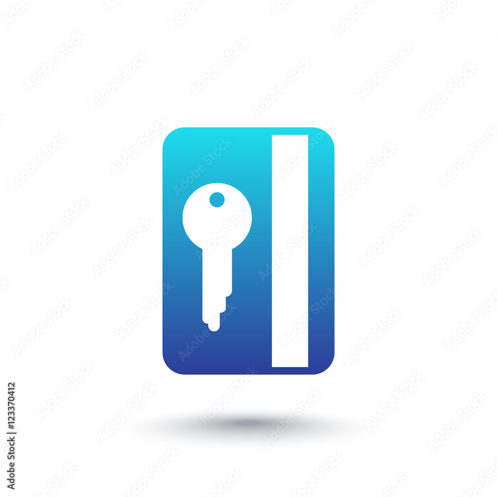 electronic pass icon, card key, vector illustration electronic pass icon, card key, vector illustration