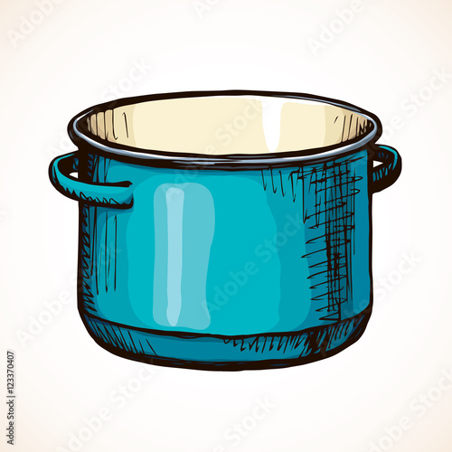 Old pan. Vector drawing