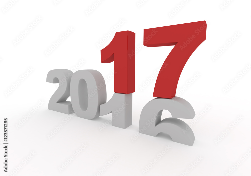 2016 is replaced by a new 2017 3d render illustration 2016 is replaced by a new 2017 3d render illustration