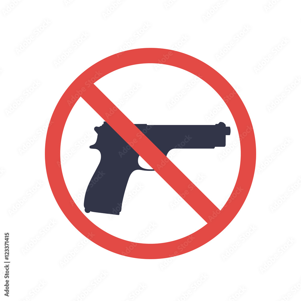 no guns sign with pistol, handgun silhouette, no weapons allowed ...