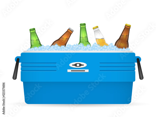 Ice cooler or beer in box vector on white
