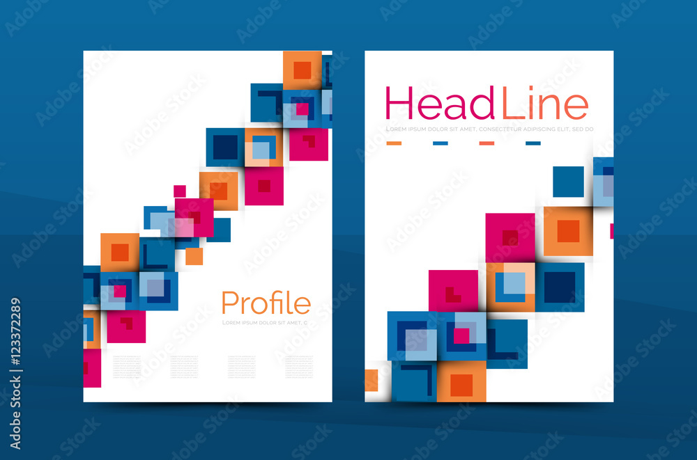 Set of front and back a4 size pages, business annual report design templates Set of front and back a4 size pages, business annual report design templates