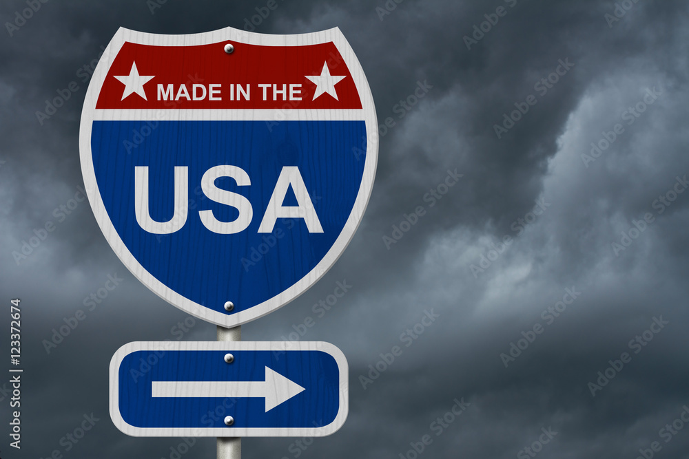 American Made in the USA Highway Road Sign American Made in the USA Highway Road Sign