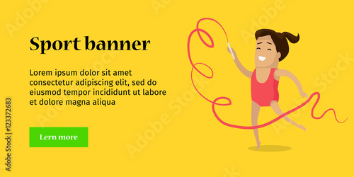 Sport Banner. Artistic Gymnastics Template.