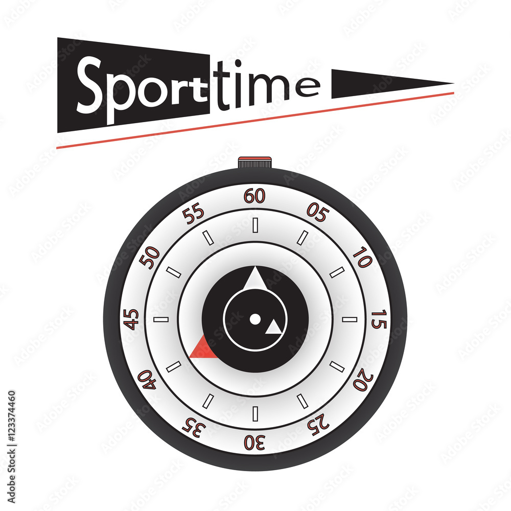 Sport time illustration. Concept of Sport watch or wristwatch or stopwatch. Vector illustration. Sport time illustration. Concept of Sport watch or wristwatch or stopwatch. Vector illustration.