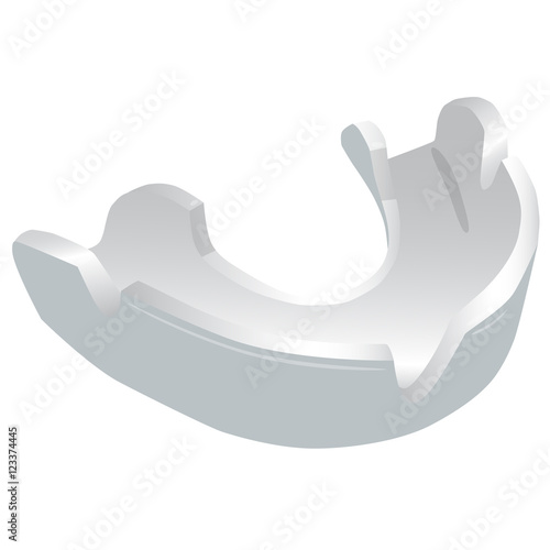 mouth guard boxer white isolated vector illustration
