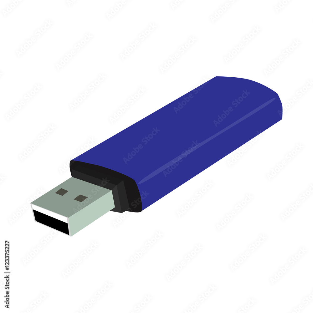 usb flash drive blue vector illustration usb flash drive blue vector illustration