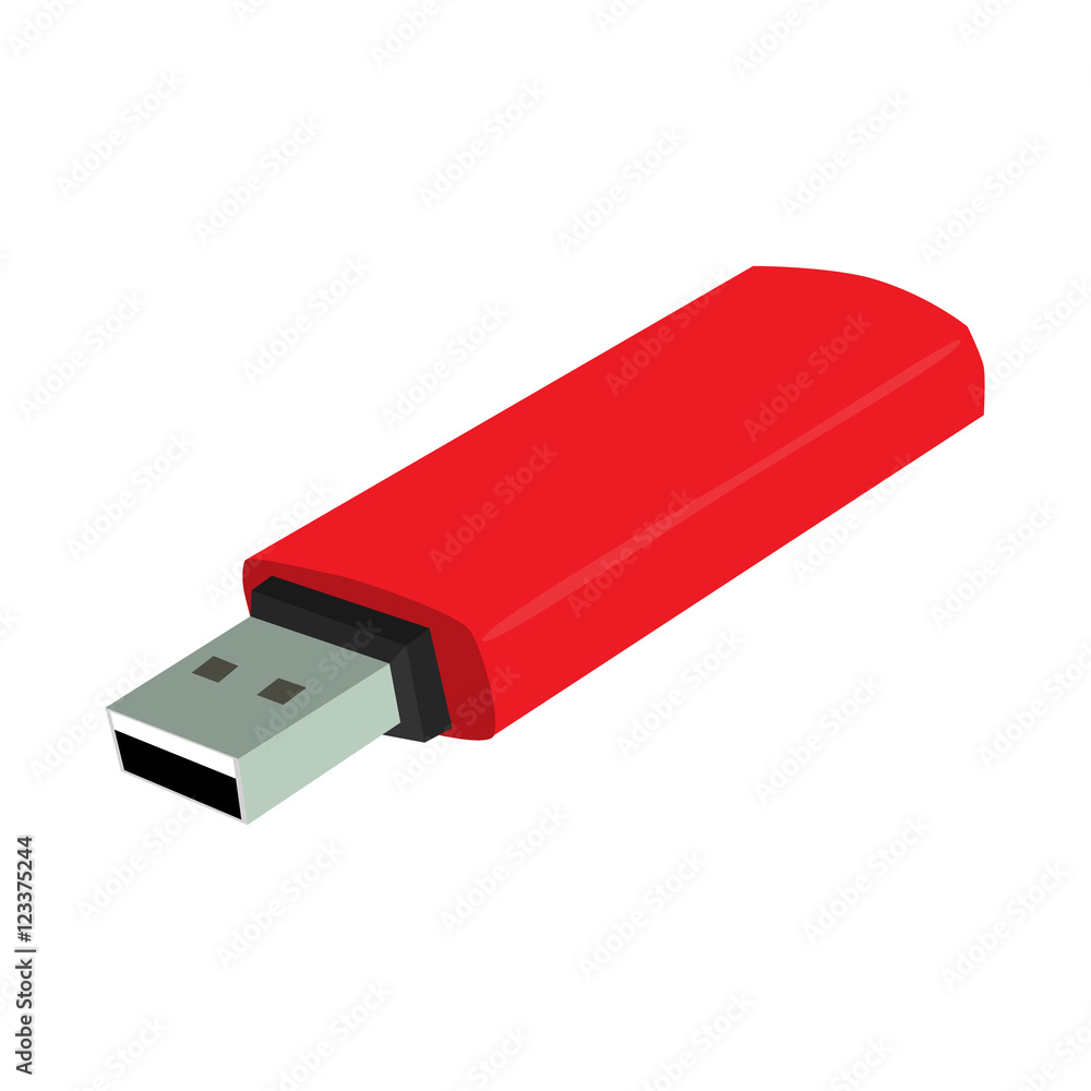 usb flash drive red vector illustration usb flash drive red vector illustration