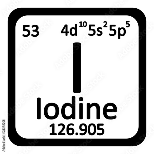 Periodic table element iodine icon.