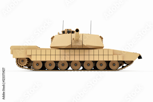 Heavy Military Tank isolated on white background