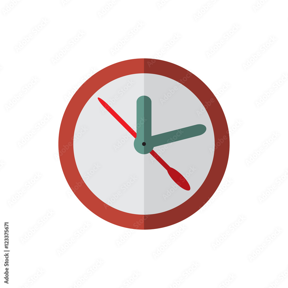 red clock, flat style vector illustration icon red clock, flat style vector illustration icon