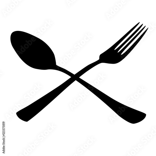 tablespoon fork black icon vector illustration