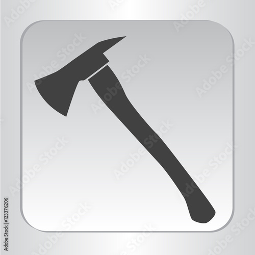 icon silhouette fire axe black isolated flat vector illustration